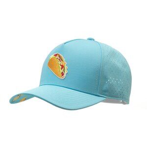 Sweet Rollz Tuesday Tech Golf Hat Blue Embroidered Taco Snapback Cap Lightweight